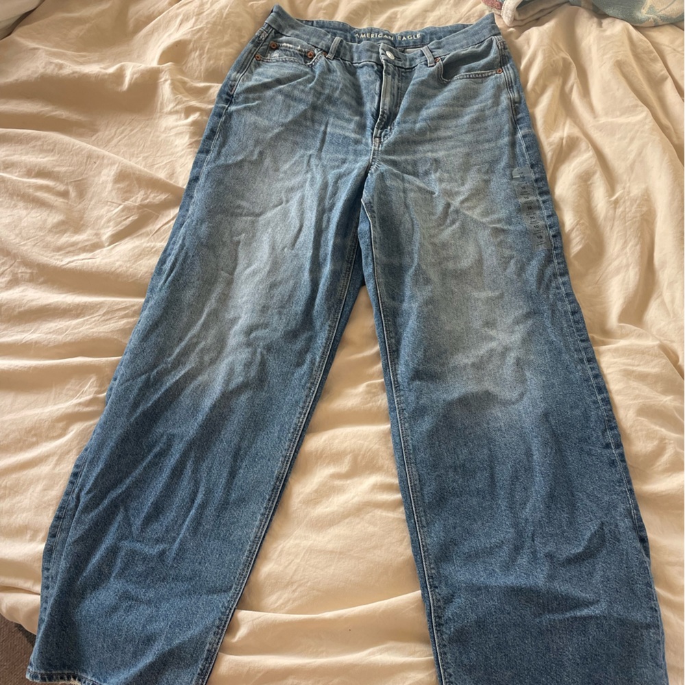 Curvy super high rise baggy straight jeans